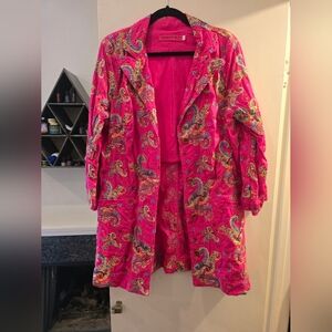 Johnny Was Fuchsia Embroidered Garment
